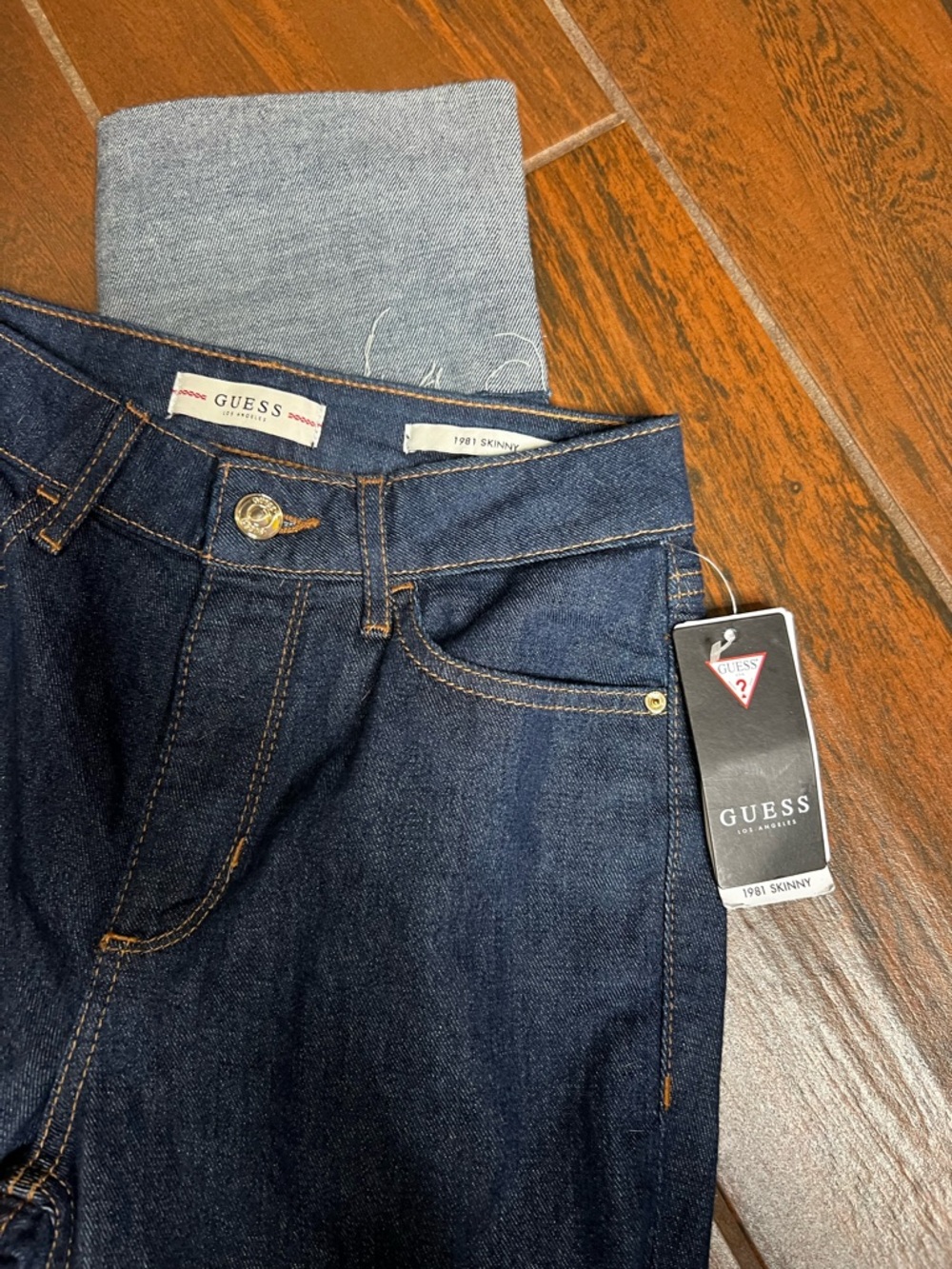 Guess 1981 Dark Wash Denim Skinny Jeans - Picture 3 of 5
